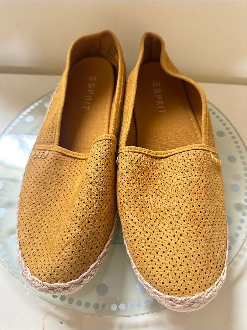 Esprit Women's Mustard Perforated Espadrille Flats